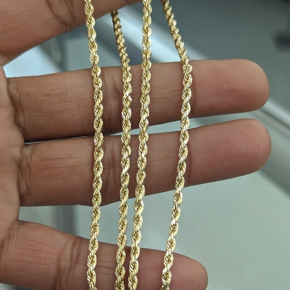10kt real gold rope chain 2.9 mm 22 inches - Picture 3 of 10